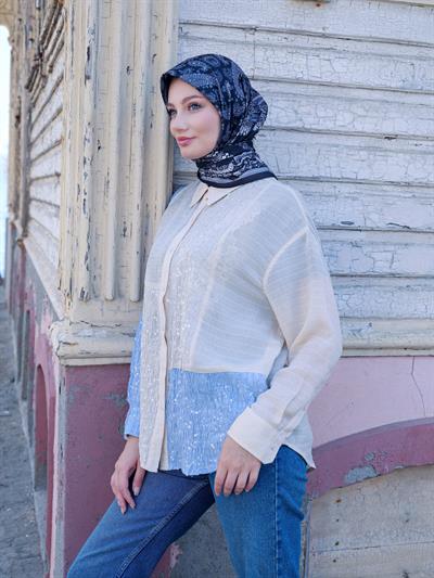 Charlotte Desen Eşarp Siyah Mine