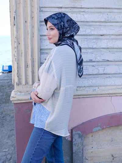 Charlotte Desen Eşarp Siyah Mine