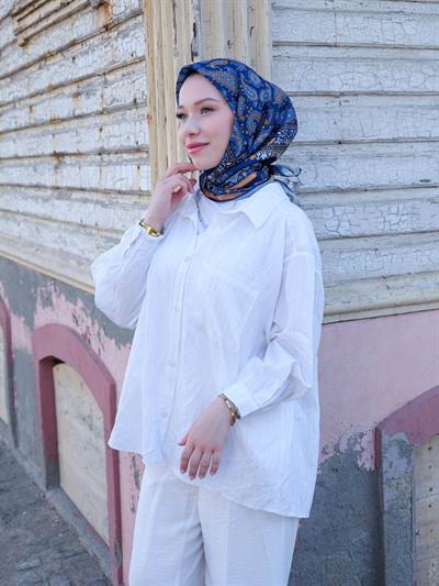 Charlotte Desen Eşarp Turkuaz Camel