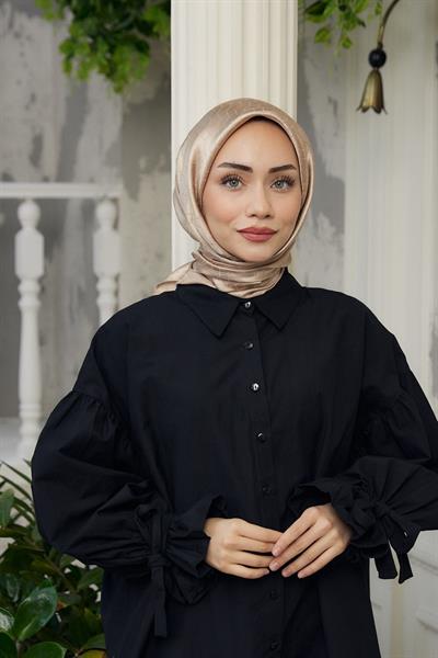 Chic Desen İpeksi Jakar Eşarp Altın