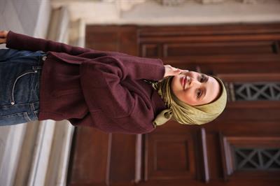 Chic Desen İpeksi Jakar Eşarp Çiğ Badem