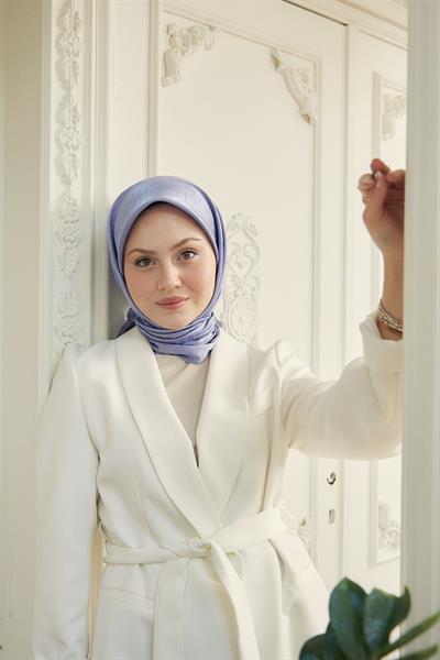 Chic Desen İpeksi Jakar Eşarp Leylak