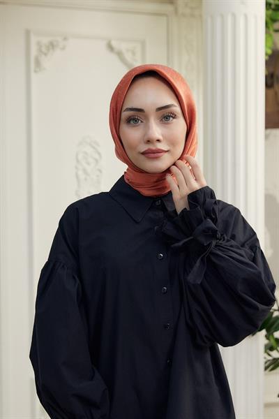 Chic Desen İpeksi Jakar Eşarp Tarçın