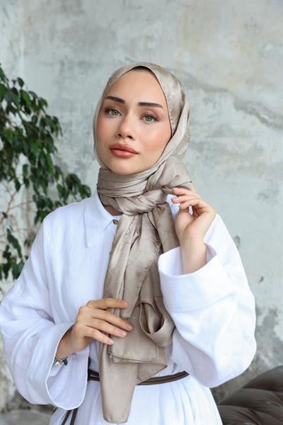 Cullet Desen Jakar Şal Koyu Bej
