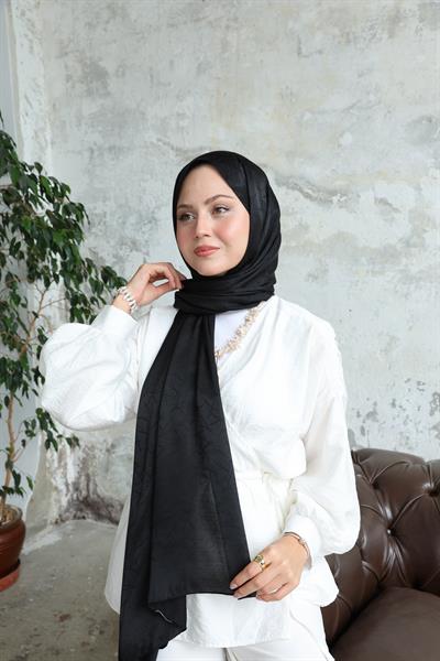 Cullet Desen Jakar Şal Siyah