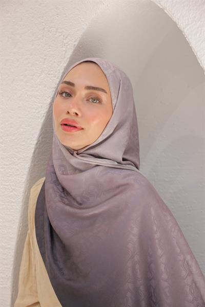Degrade Desen Pamuk İpek Şal Leylak