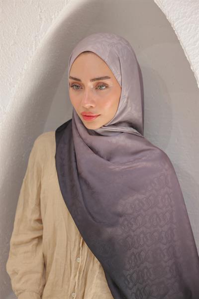 Degrade Desen Pamuk İpek Şal Leylak