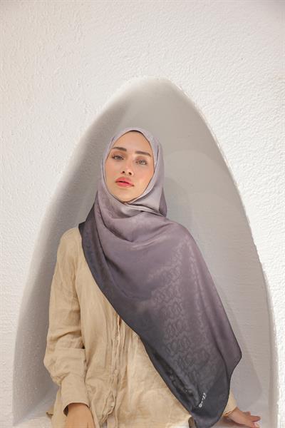 Degrade Desen Pamuk İpek Şal Leylak