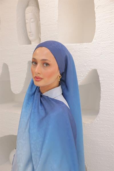 Degrade Desen Pamuk İpek Şal Maldives