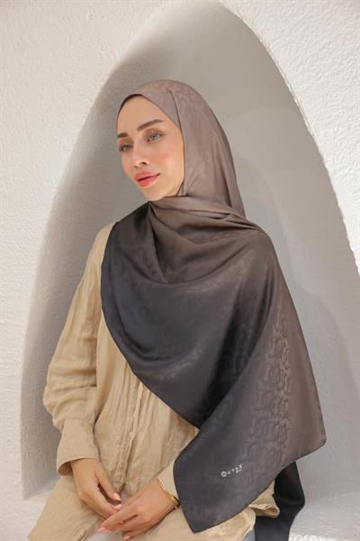 Degrade Desen Pamuk İpek Şal Vizon