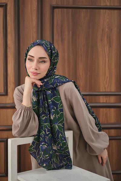 Dora Desenli Pamuk Şal Mavi Yeşil