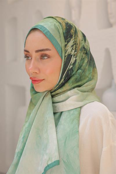 Dream Colour Desen Pamuk İpek Şal Yeşil