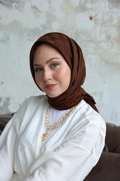 Eskiz Kazayağı Eşarp Acı Kahve