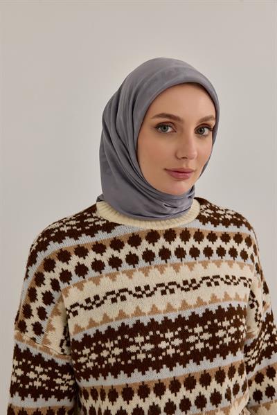 Eskiz Kazayağı Eşarp Füme