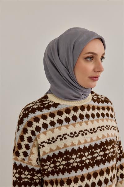 Eskiz Kazayağı Eşarp Füme