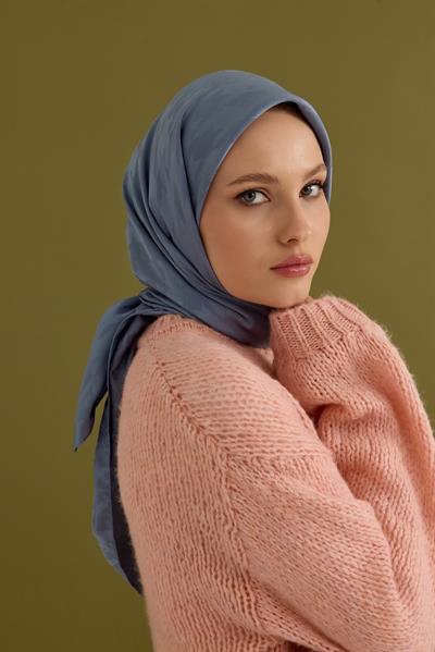 Eskiz Kazayağı Eşarp Gök Mavi