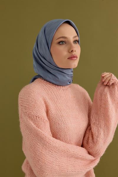 Eskiz Kazayağı Eşarp Gök Mavi