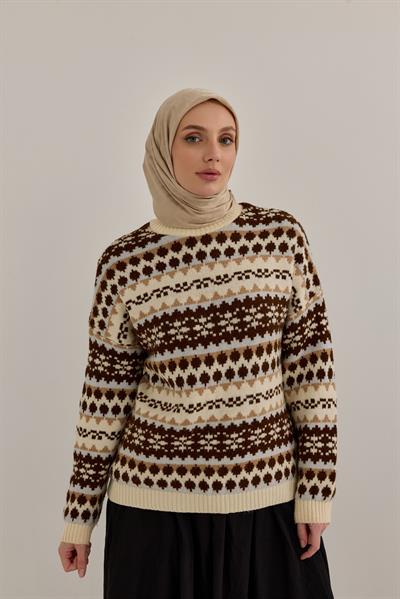 Eskiz Kazayağı Eşarp K.Bej