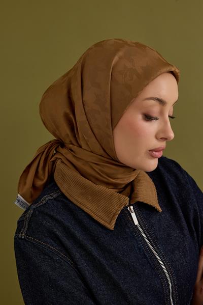 Eskiz Kazayağı Eşarp Kahve