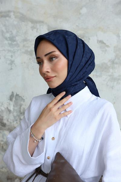 Eskiz Kazayağı Eşarp Lacivert