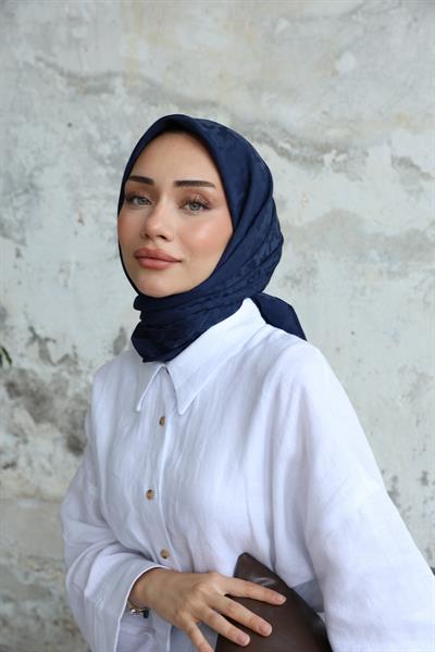 Eskiz Kazayağı Eşarp Lacivert