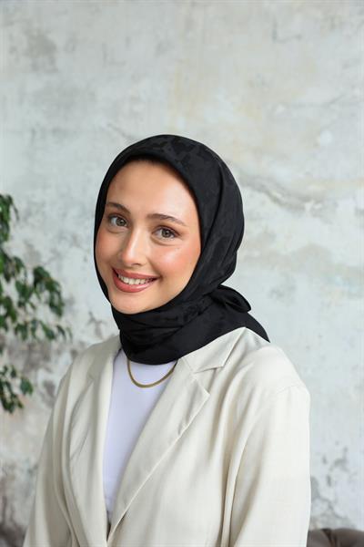 Eskiz Kazayağı Eşarp Siyah