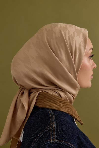 Eskiz Kazayağı Eşarp Vizon