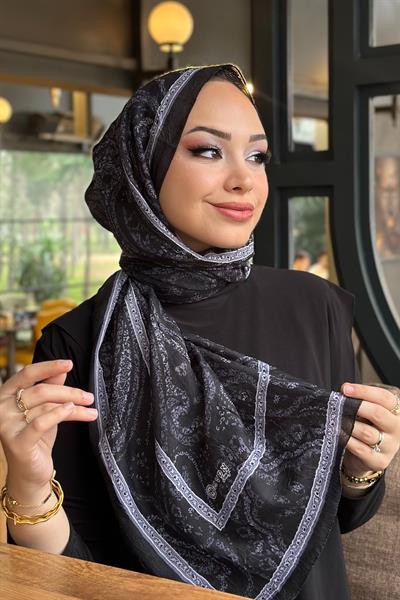 Ethnic Desen Kraş Şal Kurşun
