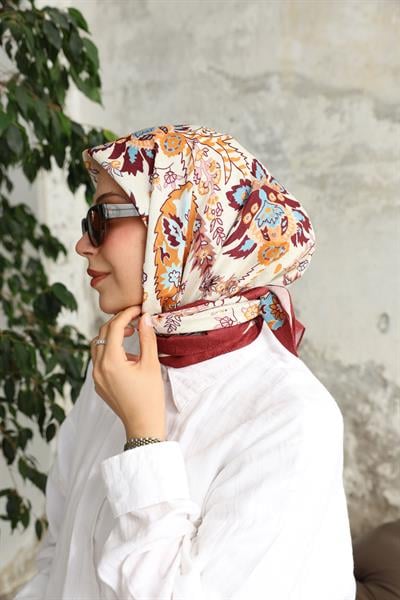 Etro Desen Bambu Kraş Eşarp Bordo