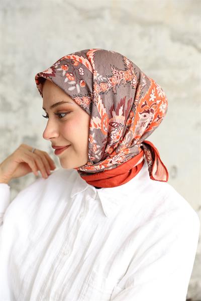 Etro Desen Bambu Kraş Eşarp Kiremit