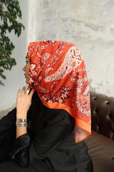 Etro Desen Bambu Kraş Eşarp Portakal