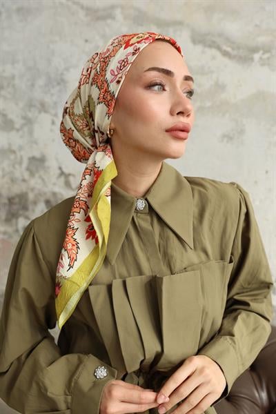 Etro Desen Bambu Kraş Eşarp Yağ Yeşili