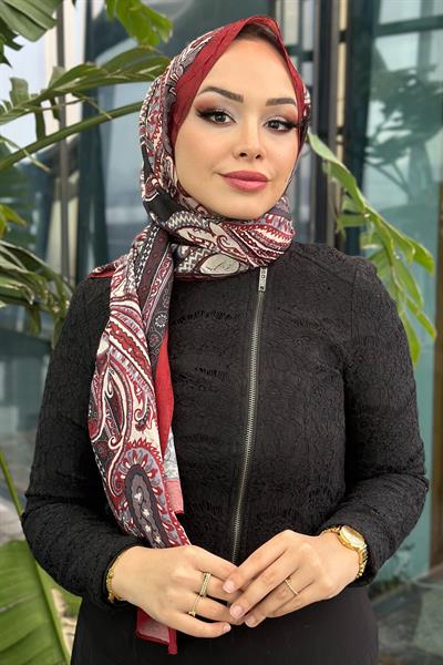 Etro Desen Kraş Şal Kırmızı