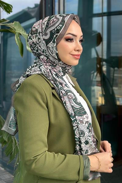 Etro Desen Kraş Şal Vizon Yeşil