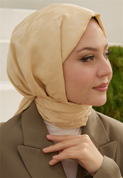 Fashion Desen Şal Cappucino