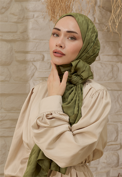 Fashion Desen Şal Çimen