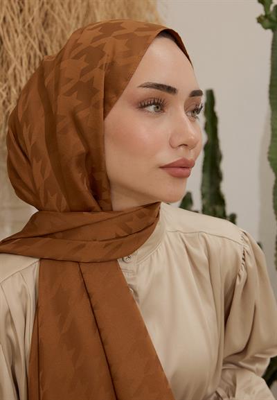 Fashion Desen Şal Karamel