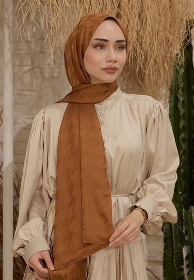 Fashion Desen Şal Karamel