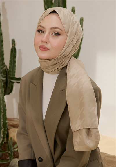 Fashion Desen Şal Kum Beji