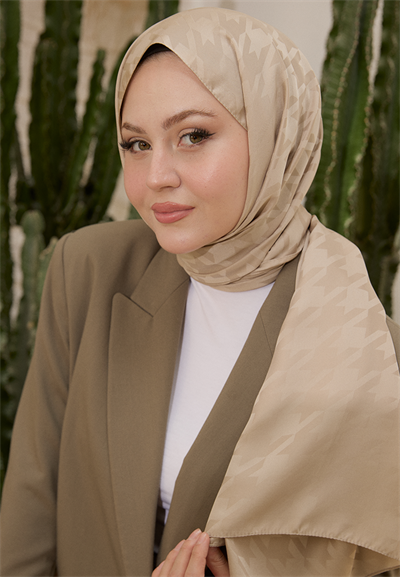 Fashion Desen Şal Kum Beji