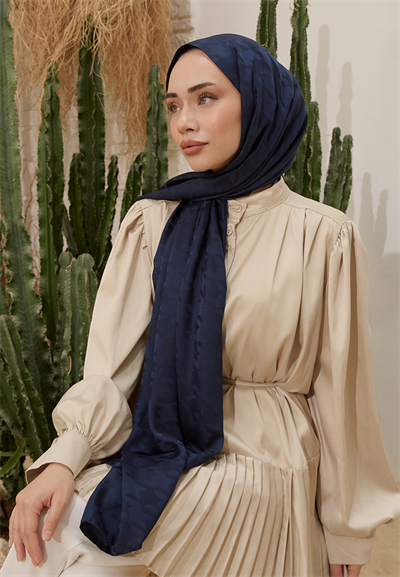 Fashion Desen Şal Lacivert