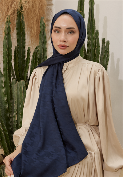 Fashion Desen Şal Lacivert