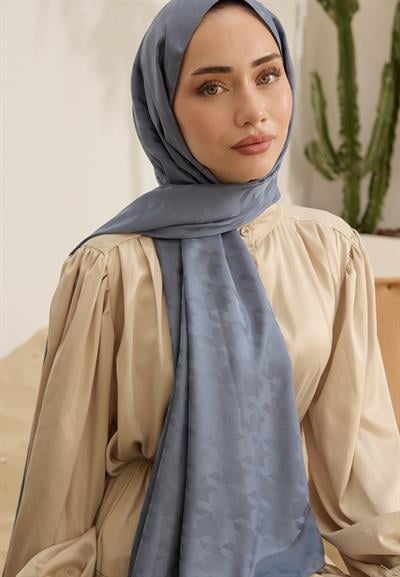 Fashion Desen Şal Mavi