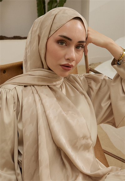 Fashion Desen Şal Vizon