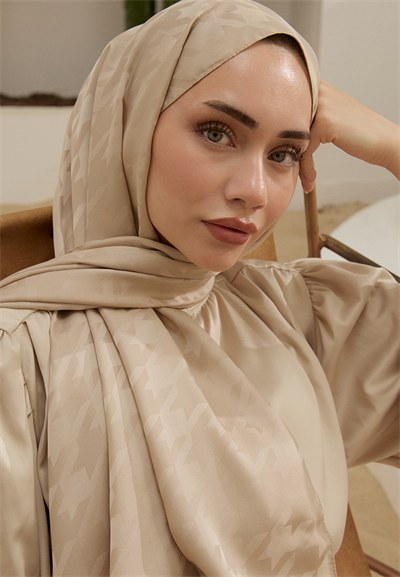 Fashion Desen Şal Vizon