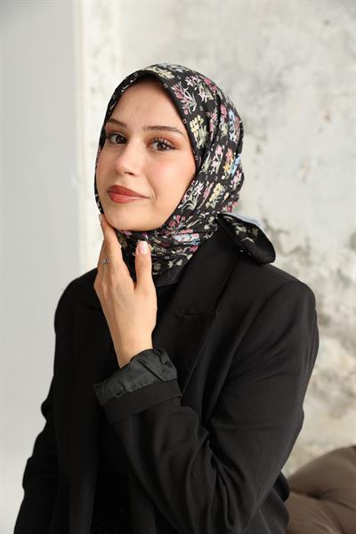 Fiore Desen Bambu Kraş Eşarp Begonya