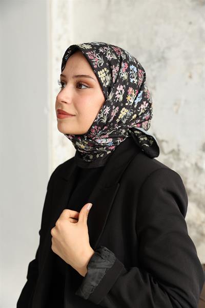 Fiore Desen Bambu Kraş Eşarp Begonya