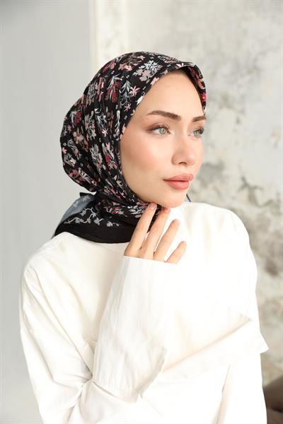 Fiore Desen Bambu Kraş Eşarp Kırmızı