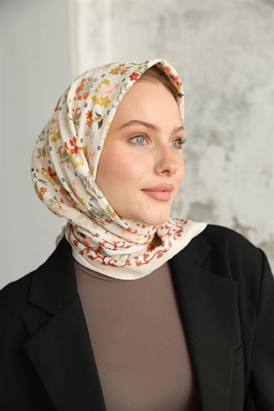 Fiore Desen Bambu Kraş Eşarp Mint