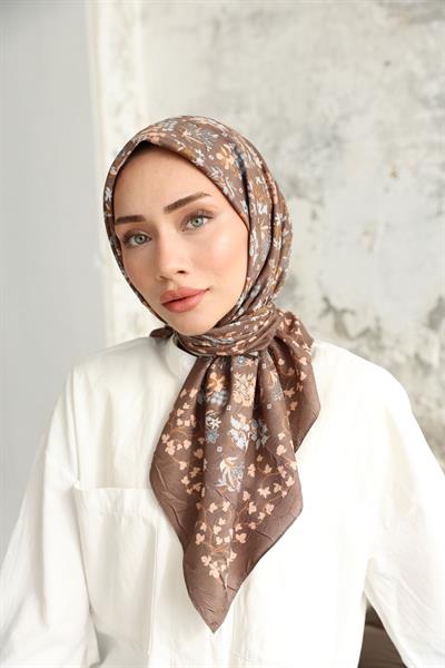 Fiore Desen Bambu Kraş Eşarp Moda Vizonu